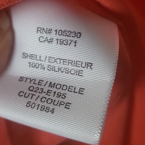 NWT Equipment S Coral Silk Button Up Modest Long Sleeve Office Shirt Top Blouse - Picture 13 of 13